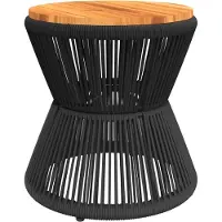 vidaXL Table basse avec structure métallique noire Ø 45x44 cm en acacia