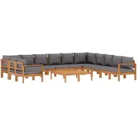 vidaXL Ensemble de 9 canapés de jardin avec coussins en bois massif d'acacia