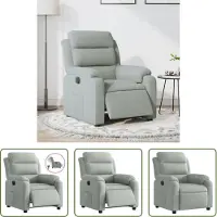 The Living Store Fauteuil relax électrique gris clair velours