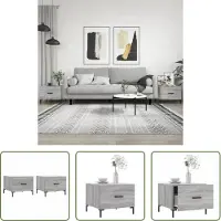 The Living Store Tables basses 2 pcs. Gris Sonoma 50x50x40 cm Bois composite