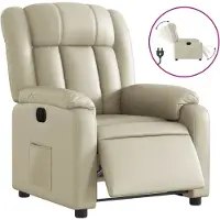 Syfax Fauteuil inclinable électrique Crème Similicuir