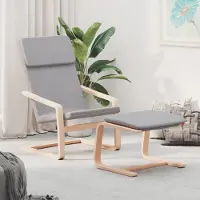 Prolenta Maison Exclusive - Fauteuil de détente avec repose-pieds, tissu gris clair