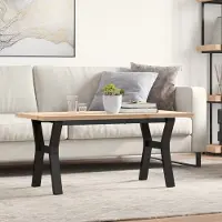 Prolenta Maison Exclusive - Table basse cadre en Y 100x50x45,5 cm bois de pin massif acier