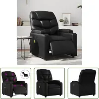 The Living Store Fauteuil de massage électrique noir similicuir