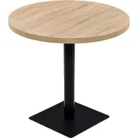 Syfax Table de bistro MDF et acier Rond 80 x 75 cm Couleur de chêne