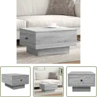 The Living Store Table basse Gris Sonoma 60x45x31 cm Bois composite
