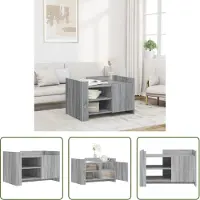 The Living Store Table basse Gris Sonoma 80x50x50 cm Bois composite