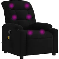 Syfax Fauteuil de massage inclinable Noir Tissu