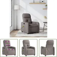 The Living Store Fauteuil de massage Taupe Tissu