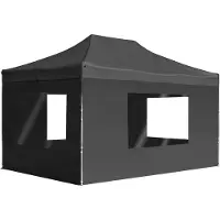 Syfax Tente de réception pliable à parois Aluminium 4,5x3m Anthracite