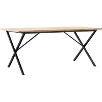 Syfax Table à manger cadre en X 180x90x75,5 cm bois pin massif acier