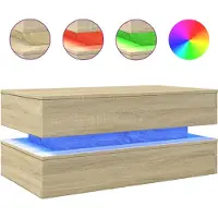 Syfax Table basse avec lumières LED chêne sonoma 90x50x40 cm