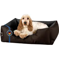 BedDog Lit pour chien LUPI Coussin pour chien lavable,MOCCA (brun/noir),(S) ca. 55x40x17cm