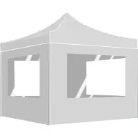 Syfax Tente de réception pliable avec parois Aluminium 2x2 m Blanc