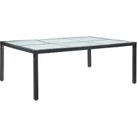 The Living Store Table de jardin noire 200x150x74 cm Poly rotin