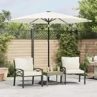 Prolenta Maison Exclusive - Parasol avec mât en acier, blanc, dimensions : 268 x 268 x 226 cm