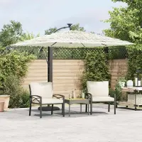 Prolenta Maison Exclusive - Parasol avec mât en acier, blanc, 246x246x230 cm