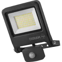 Osram ENDURA FLOOD PC Projecteur LED 50W avec capteur, 3000K blanc chaud, 5000 lumens, projecteur IP44 détection de mouvement, portée jusqu'à 9m, gris