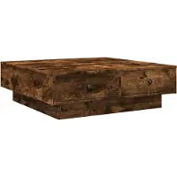 Syfax Table basse Chêne fumé 90x90x28 cm Bois d'ingénierie