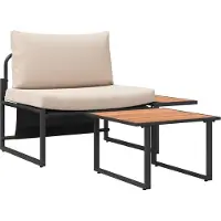 Syfax Ensemble de canapé de jardin 2 pcs Taupe Acier