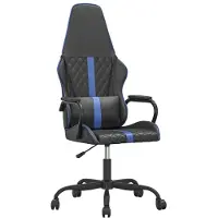 Syfax Chaise de jeu de massage bleu et noir similicuir