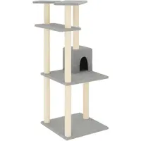 Syfax Arbre à chat avec griffoirs en sisal gris clair 123 cm