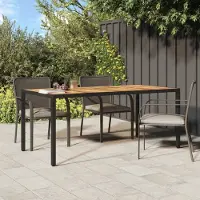 Prolenta Maison Exclusive - Table de jardin 190 x 90 x 75 cm en rotin synthétique et bois d'acacia noir