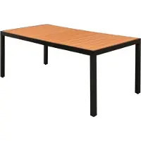 Syfax Table de jardin Marron 185 x 90 x 74 cm Aluminium et WPC