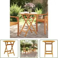 The Living Store Table de jardin pliante Ø70x75 cm Bois massif Acacia