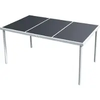 Syfax Table de jardin 150x90x74 cm Noir Acier
