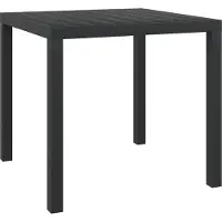 Syfax Table de jardin Noir 80 x 80 x 74 cm Aluminium et WPC