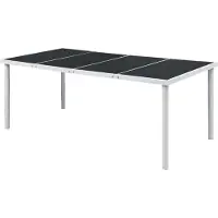 Syfax Table de jardin 190x90x74 cm Noir Acier