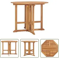 The Living Store Table de jardin pliante 90x90x75 cm en teck massif