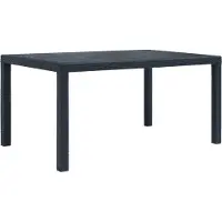 Syfax Table de jardin Anthracite 150x90x72 cm Plastique Aspect rotin