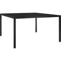 Syfax Table de jardin 130x130x72 cm Noir Acier et verre