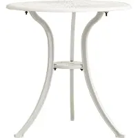 The Living Store Table de jardin blanche 62x62x65 cm Fonte d'aluminium