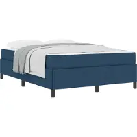 vidaXL Sommier tapissier bleu 140 x 200 cm tissu