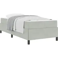 Syfax Cadre de lit avec matelas Gris clair 100 x 200 cm tissu