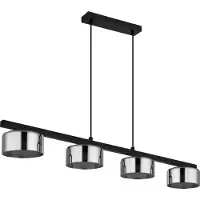 Globo Lighting Suspension en métal noir mat, 4 ampoules LED GX53