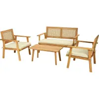 Ambiance Salon de jardin pour 4 personnes, en bois d'acacia