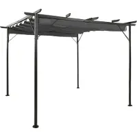 Syfax Pergola avec toit rétractable anthracite 3x3 m acier 180 g/m²
