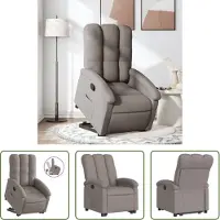 The Living Store Fauteuil relax avec releveur Taupe Tissu