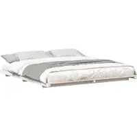 Syfax Cadre de lit Blanc 180 x 220 cm Pin massif