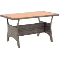 Syfax Table de jardin Gris 120x70x66 cm Résine tressée