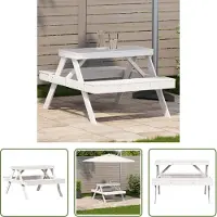 The Living Store Table de pique-nique 105x134x75 cm pin massif