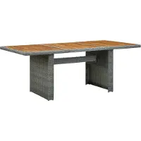 The Living Store Table de jardin gris clair Poly rotin et acacia massif