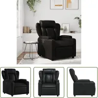 The Living Store Fauteuil Relax Noir Similicuir