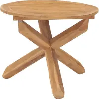 Syfax Table à dîner de jardin Ø90x75 cm Bois de teck massif