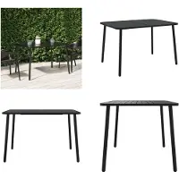 vidaXL Table de jardin Anthracite 110x80x71 cm Acier - Table de jardin - Tables de jardin - Table extérieure - Table de terrasse