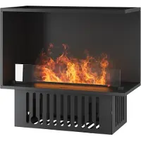 SOLOLED Cheminée Vapeur D'Eau Encastrable Corner R800 - Flammes 3D Led Multicolores, App Mobile, Réservoir 1,2L, Remplissage Auto - 80 Cm